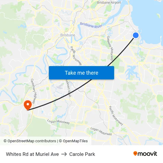 Whites Rd at Muriel Ave to Carole Park map