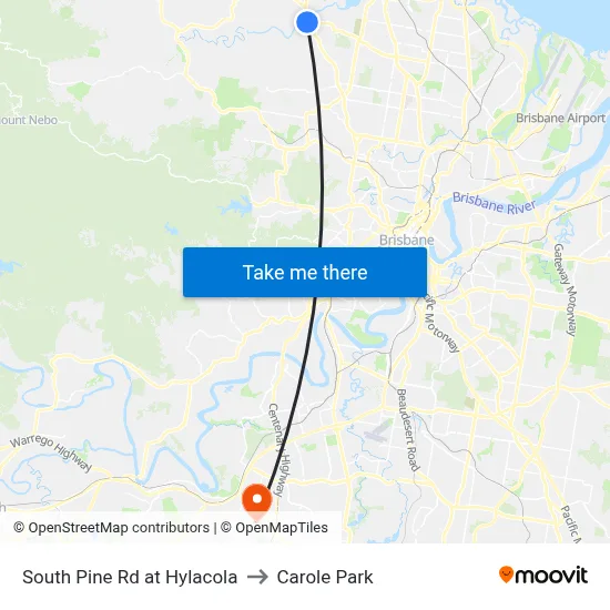 South Pine Rd at Hylacola to Carole Park map