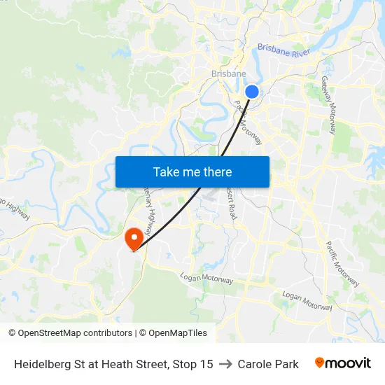 Heidelberg St at Heath Street, Stop 15 to Carole Park map