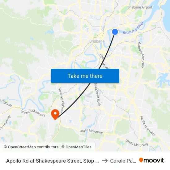 Apollo Rd at Shakespeare Street, Stop 39 to Carole Park map