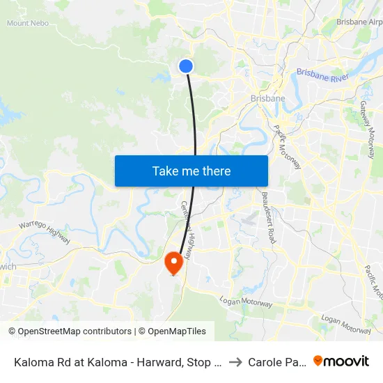 Kaloma Rd at Kaloma - Harward, Stop 38 to Carole Park map