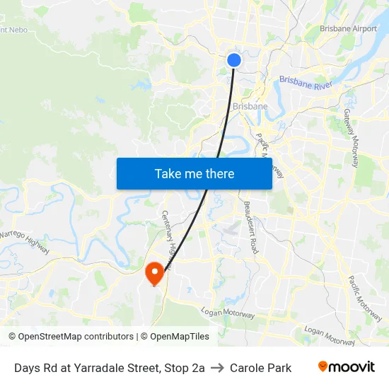 Days Rd at Yarradale Street, Stop 2a to Carole Park map
