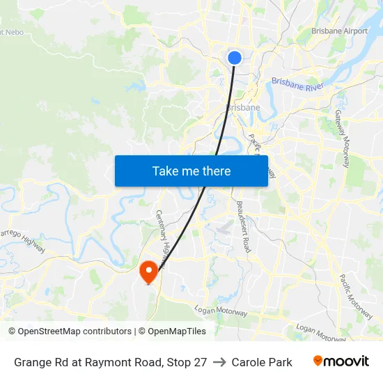 Grange Rd at Raymont Road, Stop 27 to Carole Park map