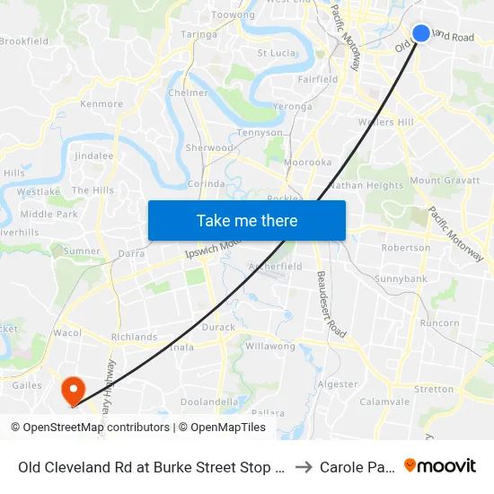 Old Cleveland Rd at Burke Street Stop 25 to Carole Park map