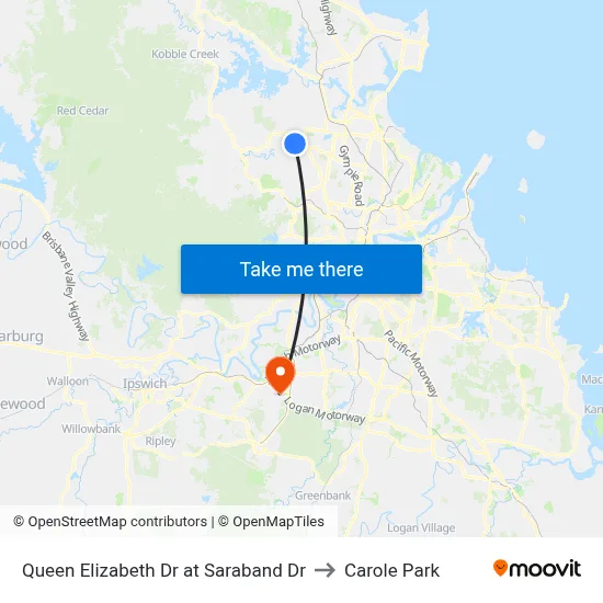 Queen Elizabeth Dr at Saraband Dr to Carole Park map
