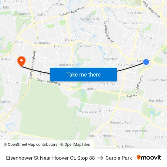 Eisenhower St Near Hoover Ct, Stop 88 to Carole Park map