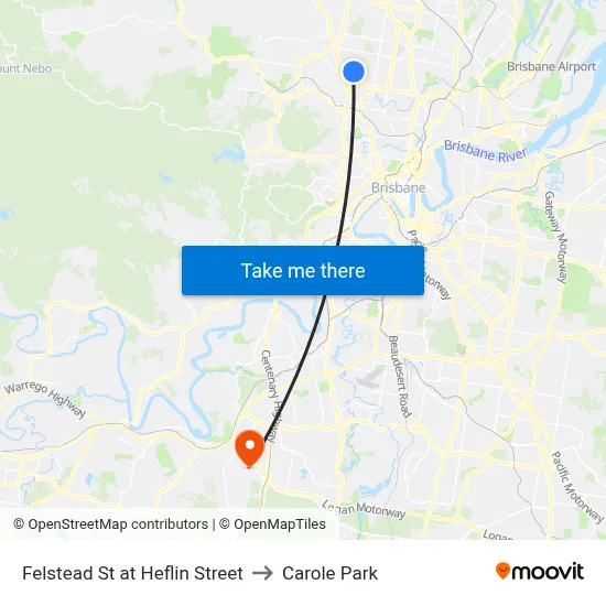 Felstead St at Heflin Street to Carole Park map