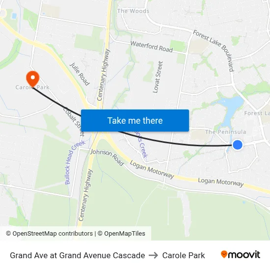 Grand Ave at Grand Avenue Cascade to Carole Park map
