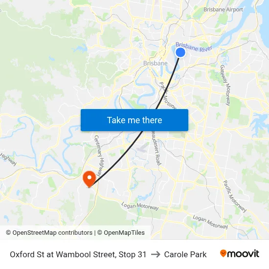 Oxford St at Wambool Street, Stop 31 to Carole Park map