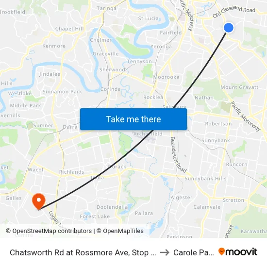 Chatsworth Rd at Rossmore Ave, Stop 32 to Carole Park map