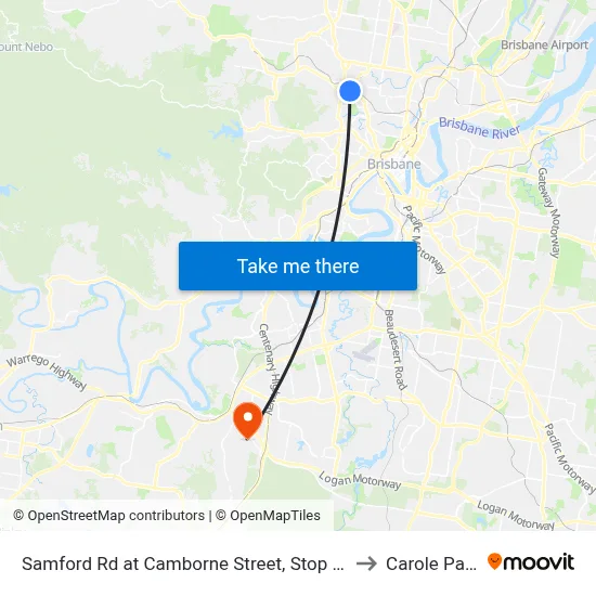 Samford Rd at Camborne Street, Stop 28 to Carole Park map