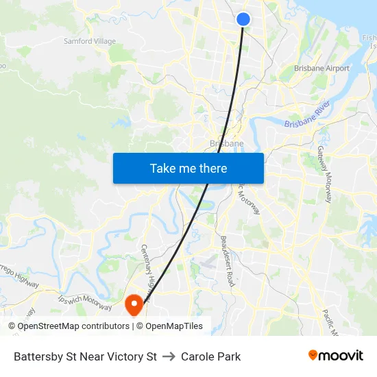 Battersby St Near Victory St to Carole Park map