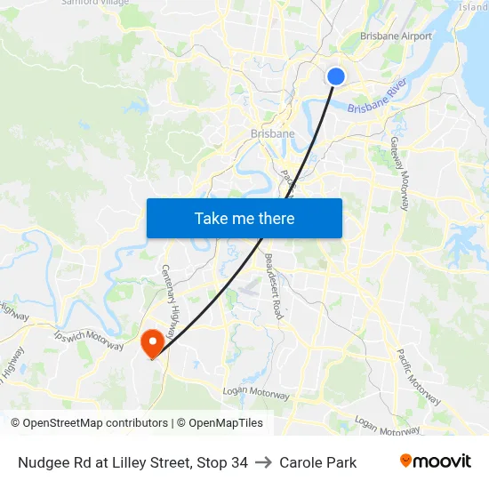 Nudgee Rd at Lilley Street, Stop 34 to Carole Park map