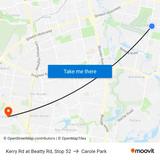 Kerry Rd at Beatty Rd, Stop 52 to Carole Park map