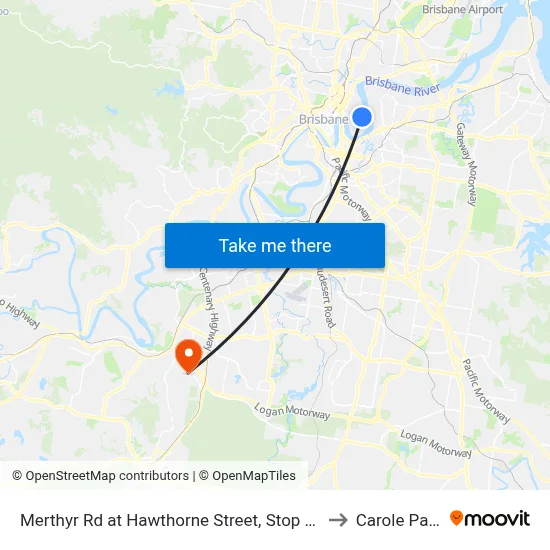 Merthyr Rd at Hawthorne Street, Stop 13 to Carole Park map
