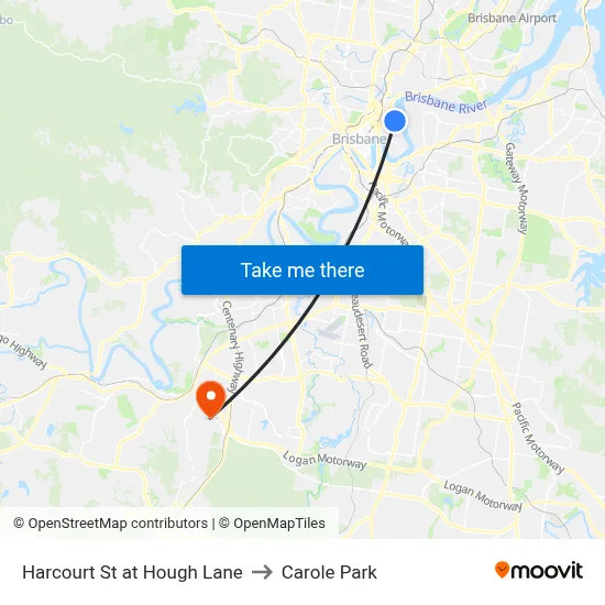 Harcourt St at Hough Lane to Carole Park map