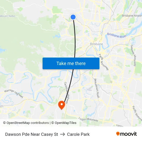 Dawson Pde Near Casey St to Carole Park map