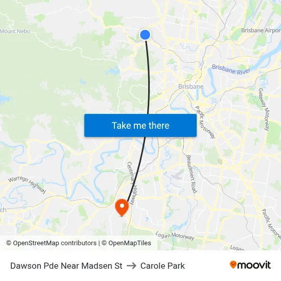 Dawson Pde Near Madsen St to Carole Park map