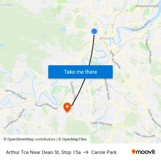 Arthur Tce Near Dean St, Stop 15a to Carole Park map