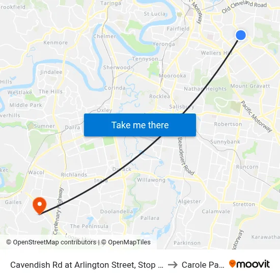 Cavendish Rd at Arlington Street, Stop 37 to Carole Park map