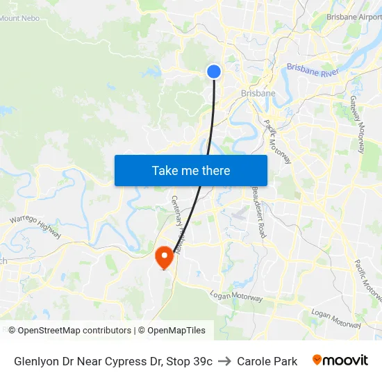 Glenlyon Dr Near Cypress Dr, Stop 39c to Carole Park map