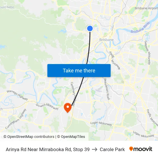 Arinya Rd Near Mirrabooka Rd, Stop 39 to Carole Park map