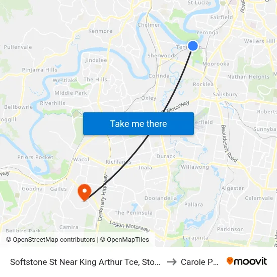 Softstone St Near King Arthur Tce, Stop 38 to Carole Park map