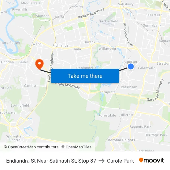 Endiandra St Near Satinash St, Stop 87 to Carole Park map