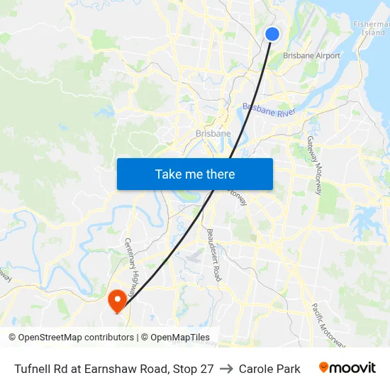 Tufnell Rd at Earnshaw Road, Stop 27 to Carole Park map