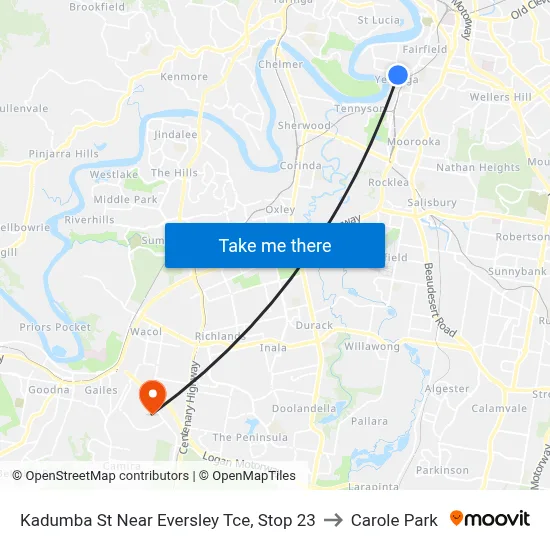 Kadumba St Near Eversley Tce, Stop 23 to Carole Park map