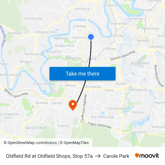 Oldfield Rd at Oldfield Shops, Stop 57a to Carole Park map