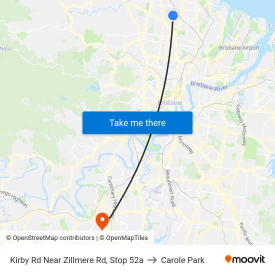 Kirby Rd Near Zillmere Rd, Stop 52a to Carole Park map