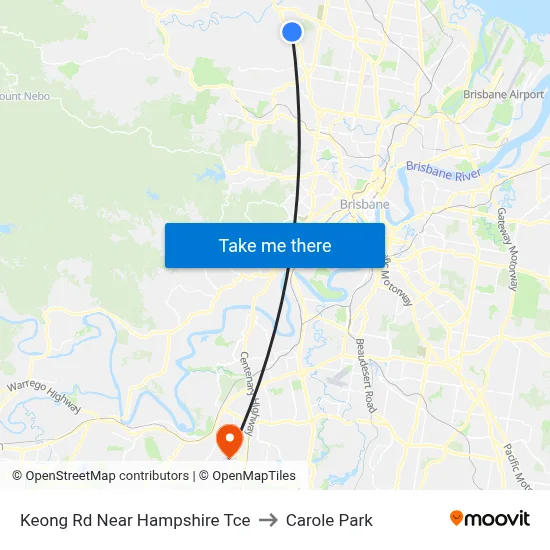 Keong Rd Near Hampshire Tce to Carole Park map