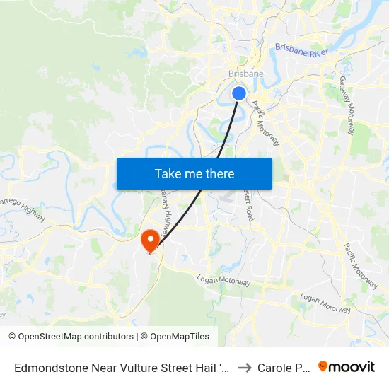 Edmondstone Near Vulture Street Hail 'N' Ride to Carole Park map