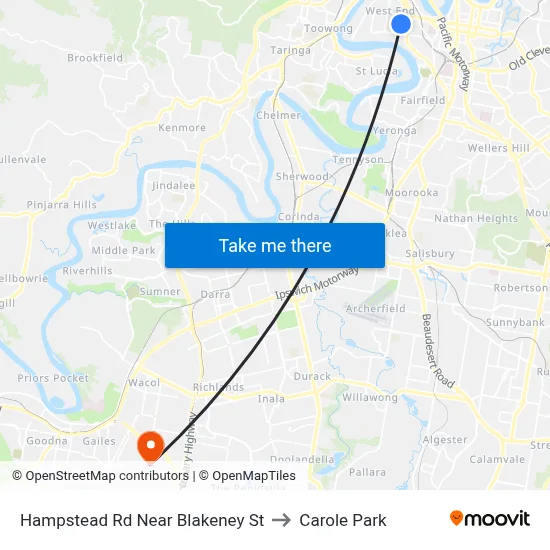 Hampstead Rd Near Blakeney St to Carole Park map