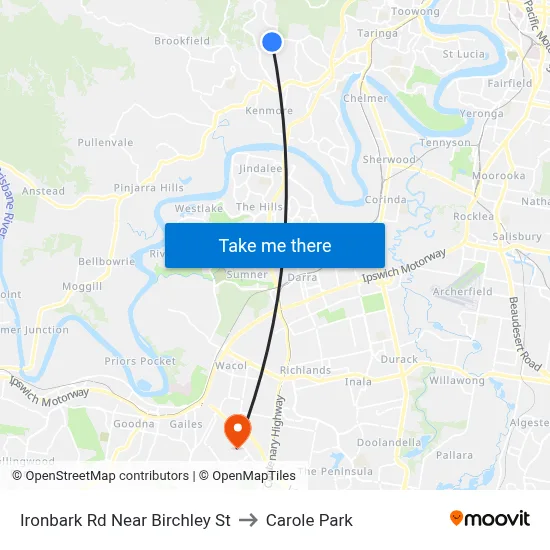 Ironbark Rd Near Birchley St to Carole Park map