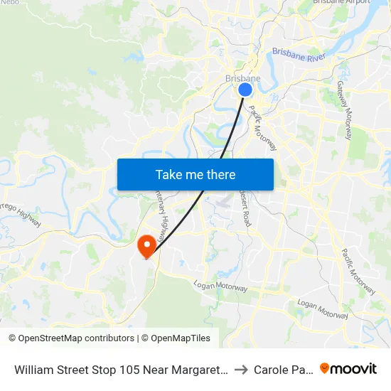 William Street Stop 105 Near Margaret St to Carole Park map