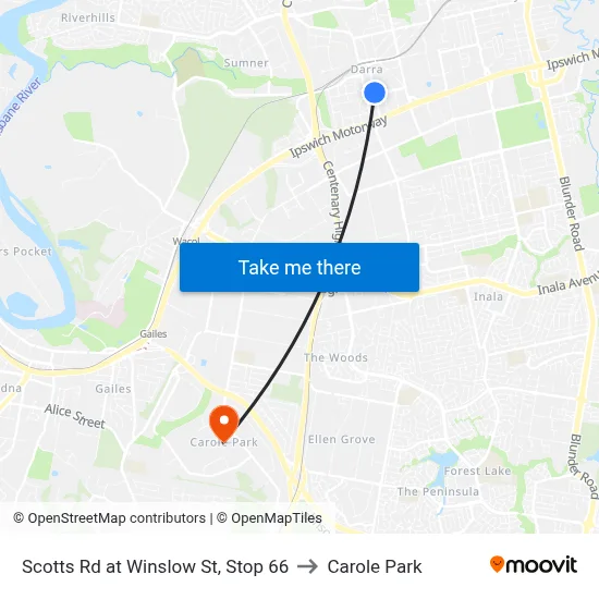 Scotts Rd at Winslow St, Stop 66 to Carole Park map