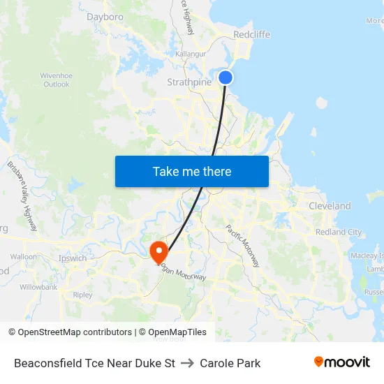 Beaconsfield Tce Near Duke St to Carole Park map
