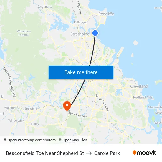 Beaconsfield Tce Near Shepherd St to Carole Park map