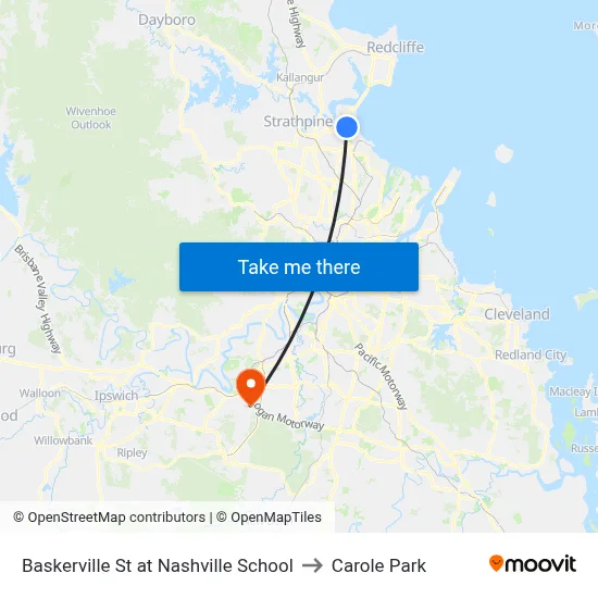 Baskerville St at Nashville School to Carole Park map