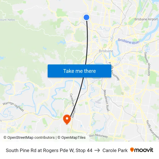 South Pine Rd at Rogers Pde W, Stop 44 to Carole Park map