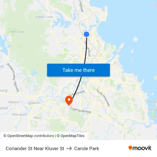 Coriander St Near Kluver St to Carole Park map
