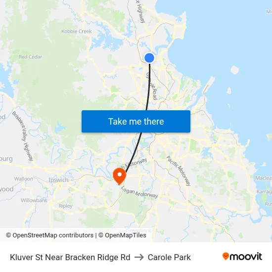 Kluver St Near Bracken Ridge Rd to Carole Park map
