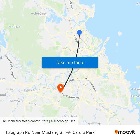 Telegraph Rd Near Mustang St to Carole Park map