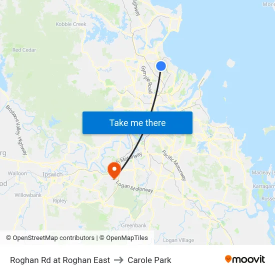 Roghan Rd at Roghan East to Carole Park map