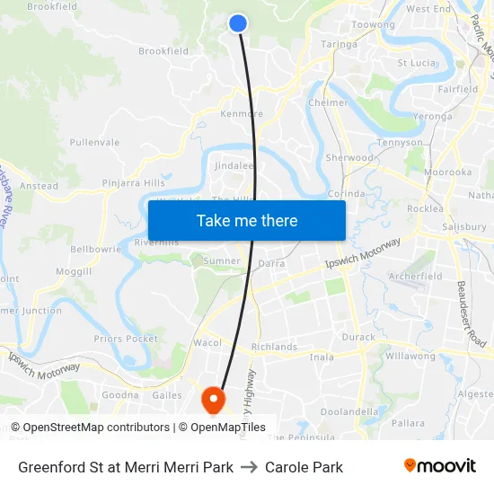Greenford St at Merri Merri Park to Carole Park map