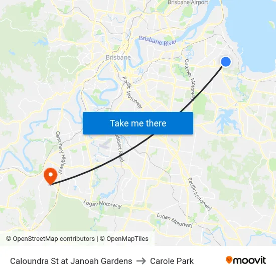 Caloundra St at Janoah Gardens to Carole Park map