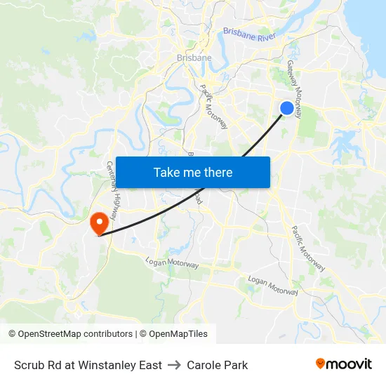 Scrub Rd at Winstanley East to Carole Park map