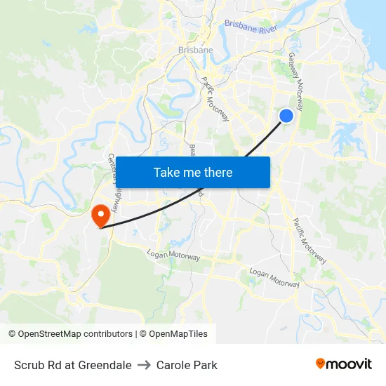 Scrub Rd at Greendale to Carole Park map